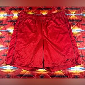 Vintage Y2K Nike Shiny Basketball Shorts Mens L Dazzle Silky Red Silver Tag